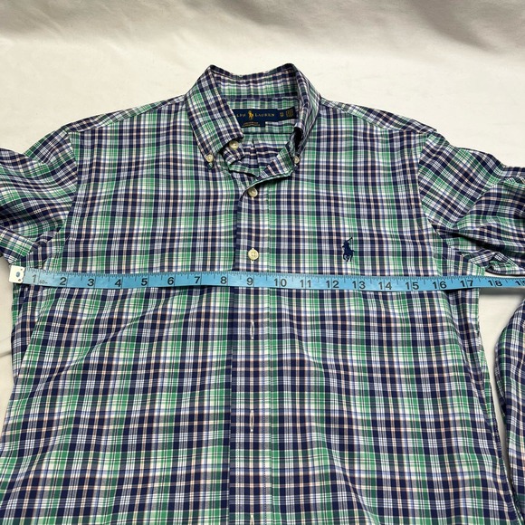 Ralph Lauren Blue Custom Fit Performance Button Up Check Shirt Men's Size XS - Picture 7 of 8